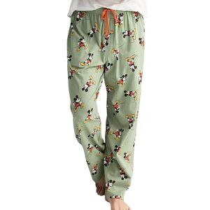 New Disney Mickey Mouse Men’s Pajama Pants Sleepwear Loungewear Soft Green